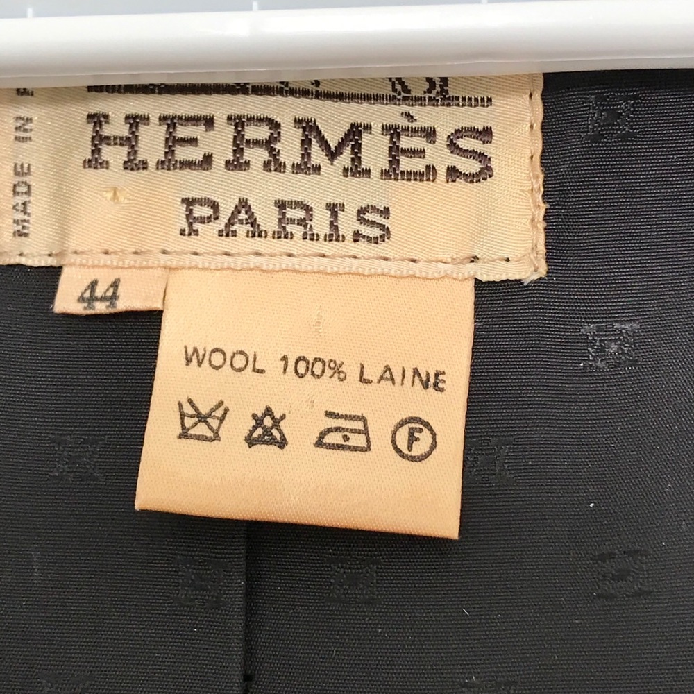 Hermès Cropped Tuxedo Jacket w/Leather Trim sz 44 - Picture 7 of 12